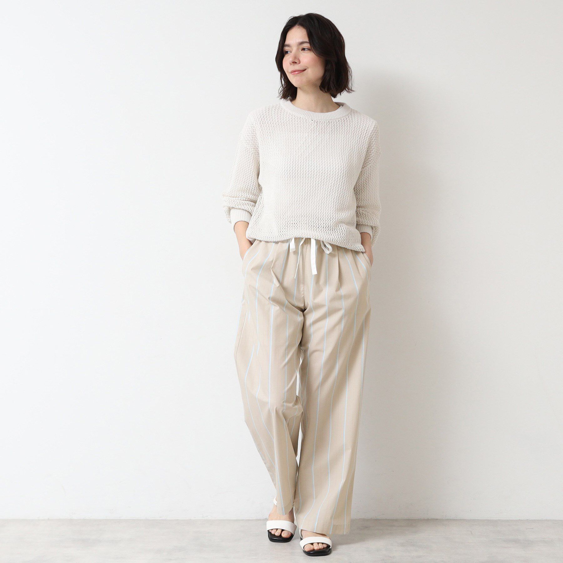 Dessin「【洗える・ウエストゴム】ストライプリラックスパンツ」|その他|
