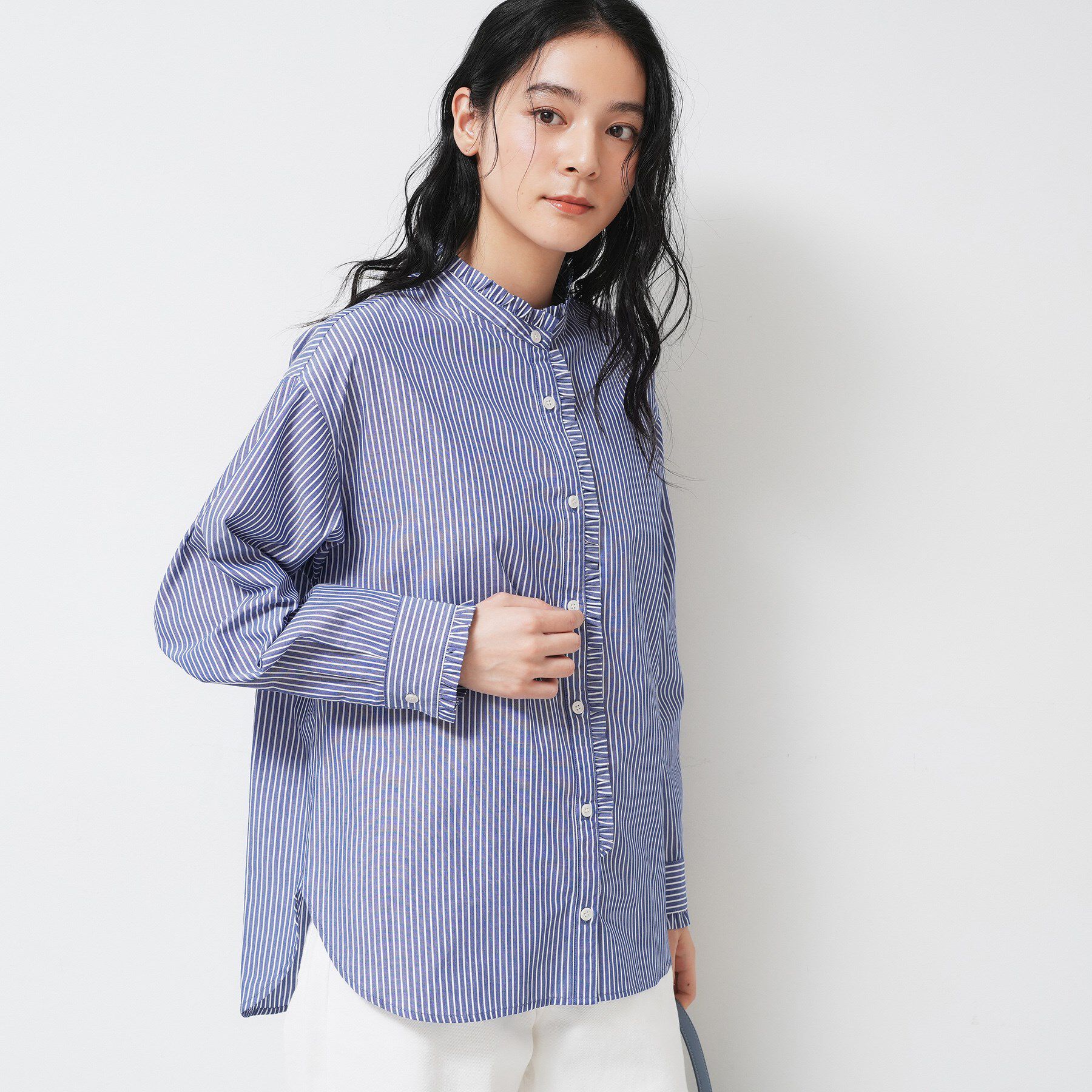 Dessin「【洗える】フリルネックブラウス」|シャツ・ブラウス|