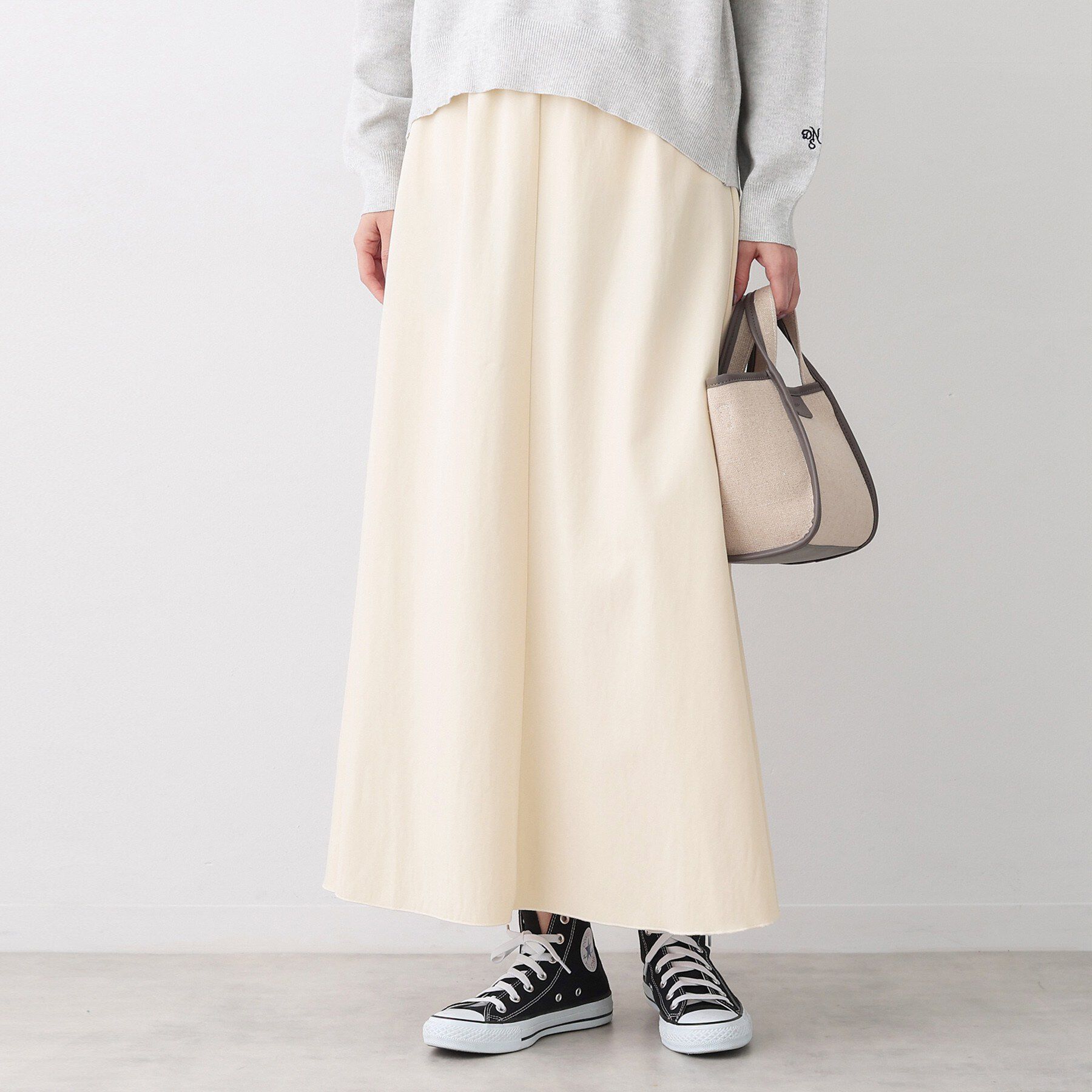 Dessin「【ウエストゴム/洗える】フィブリルソフトAラインスカート」|スカート|グレージュ(050)