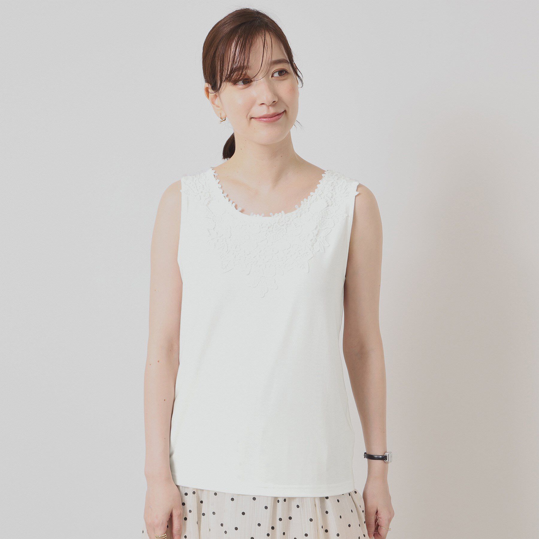 ITS&rsquo;DEMO「【洗濯機OK】レースタンクトップ」|キャミソール|