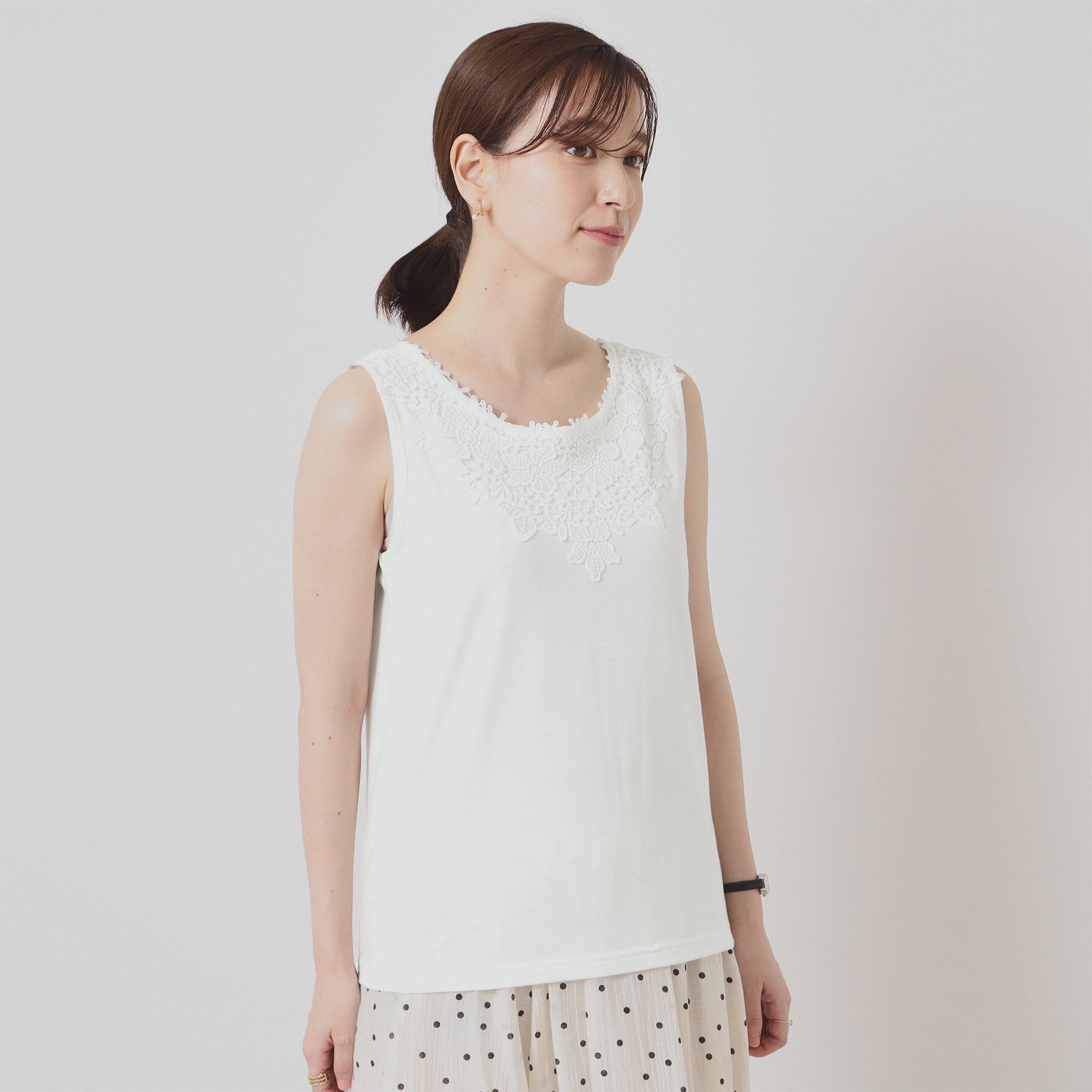 ITS&rsquo;DEMO「【洗濯機OK】レースタンクトップ」|キャミソール|