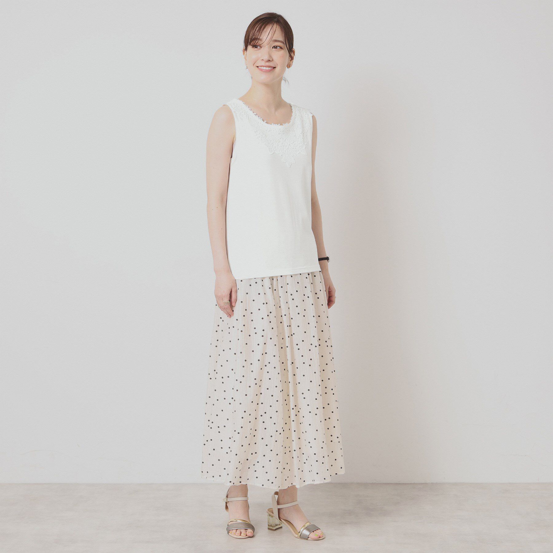 ITS&rsquo;DEMO「【洗濯機OK】レースタンクトップ」|キャミソール|