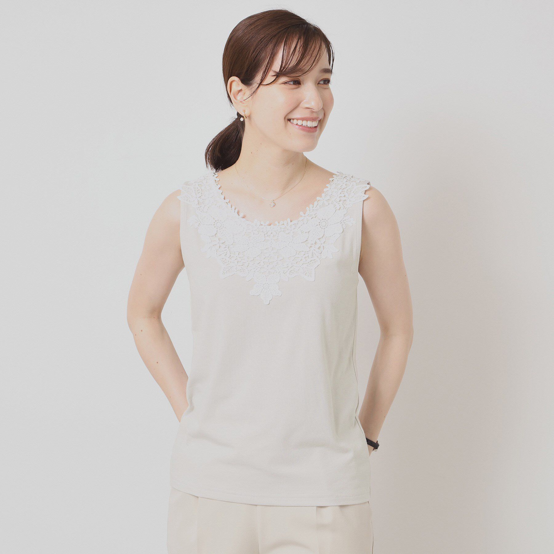 ITS&rsquo;DEMO「【洗濯機OK】レースタンクトップ」|キャミソール|