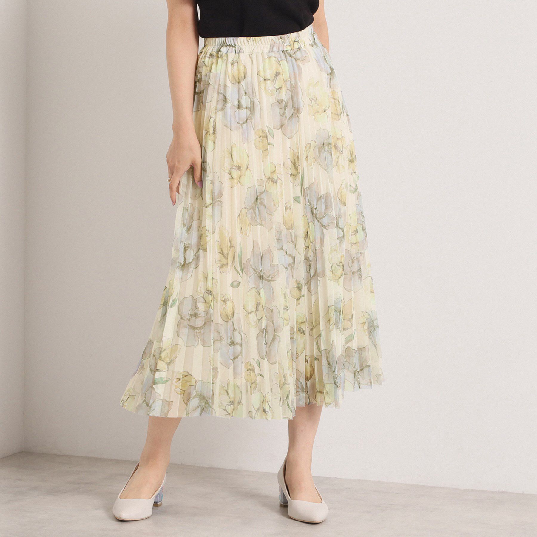 ITS&rsquo;DEMO「【手洗い可／ウエストゴム】花柄チュールスカート」|スカート|