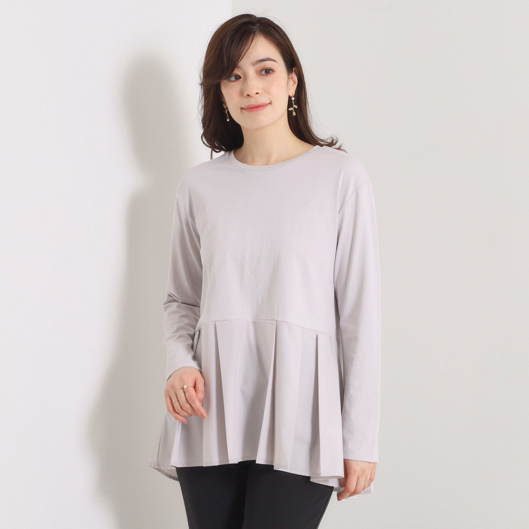 ITS&rsquo;DEMO「【洗濯機OK】布帛コンビ天竺トップス」|Tシャツ・カットソー|