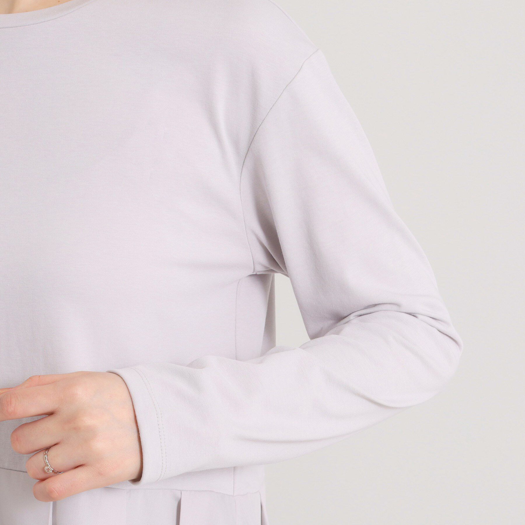 ITS&rsquo;DEMO「【洗濯機OK】布帛コンビ天竺トップス」|Tシャツ・カットソー|