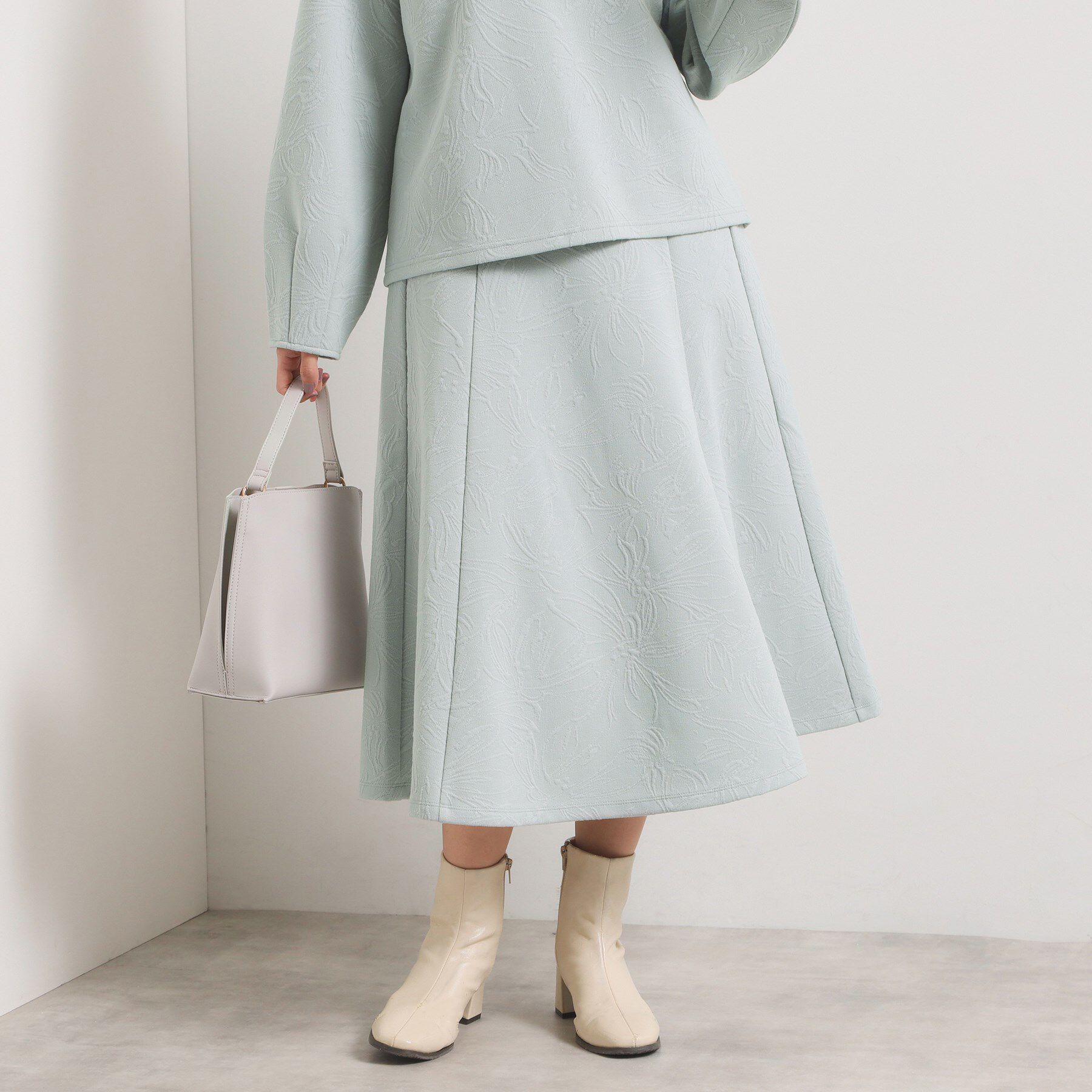 ITS&rsquo;DEMO「【手洗い可／セットアップ可】花柄ジャカードスカート」|スカート|ミントグリーン(02