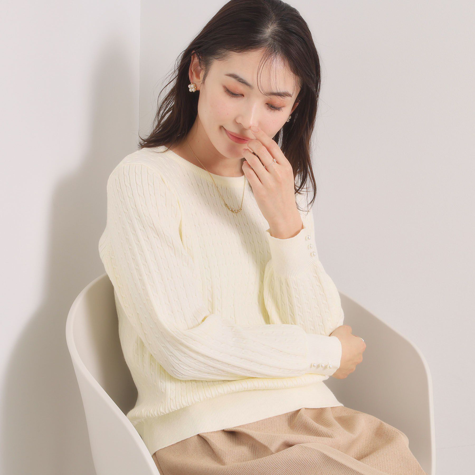 ITS&rsquo;DEMO「【手洗い可】ミニケーブルニット」|ニット・セーター|