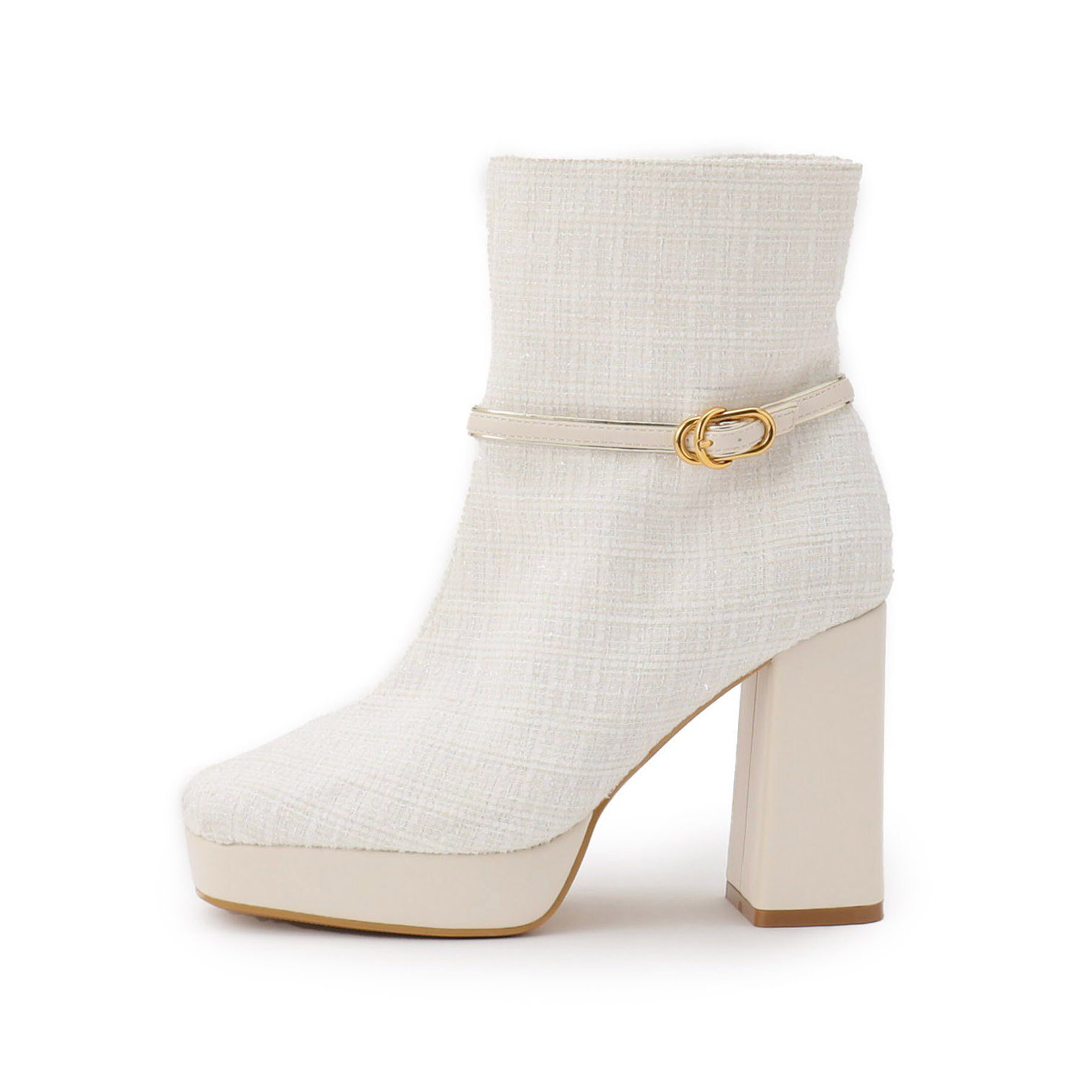 ESPERANZA「【EC先行販売】スクエアツイードショートブーツ」|ショートブーツ|