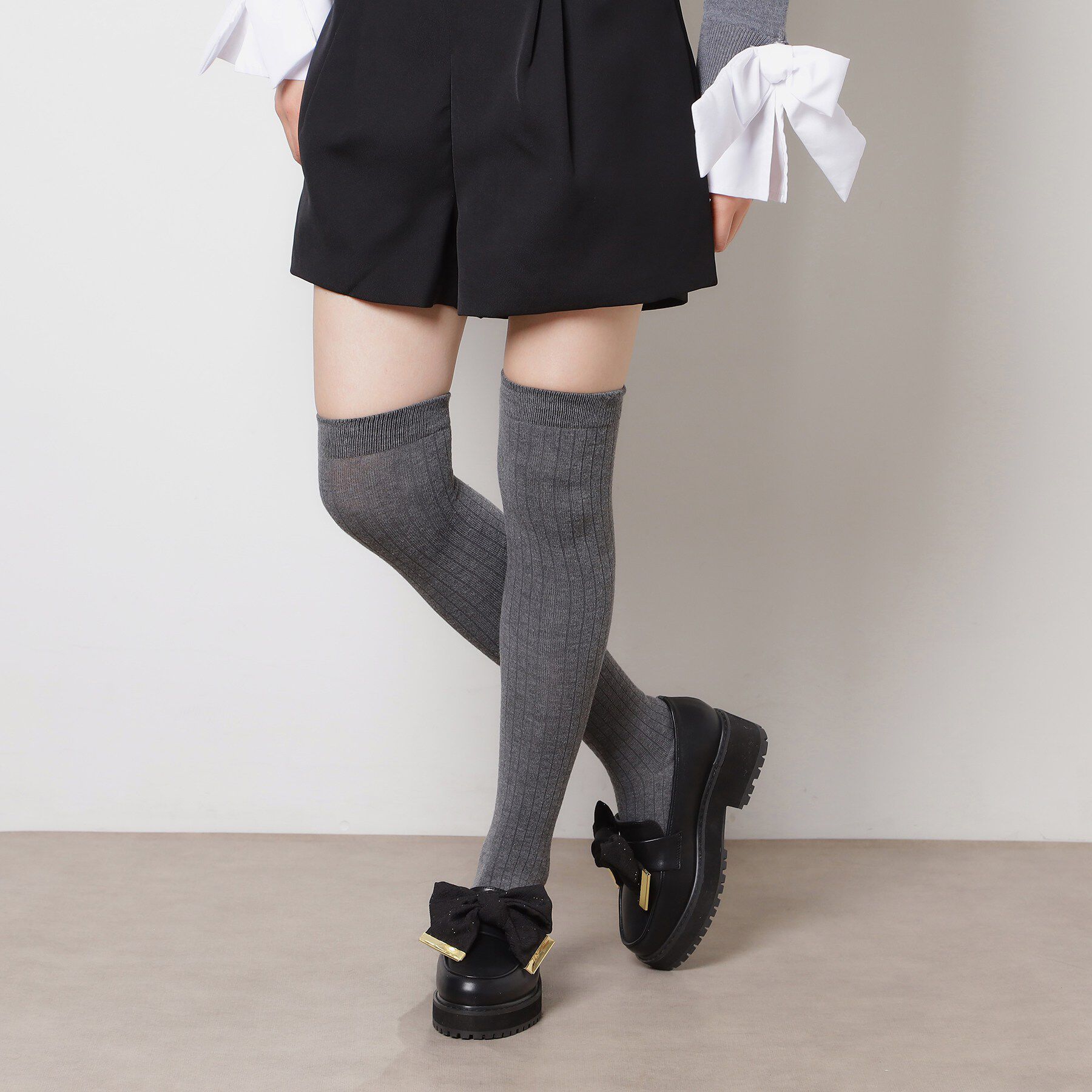 ESPERANZA「晴雨兼用リボン厚底ローファー」|パンプス|