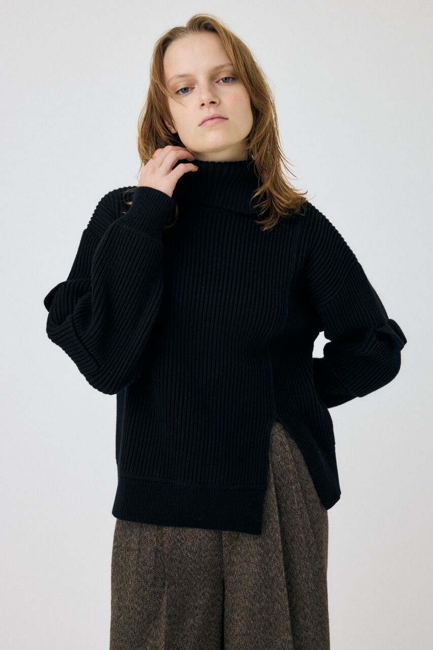 MOUSSY「SLIT ハイネックセーター」|ニット・セーター|