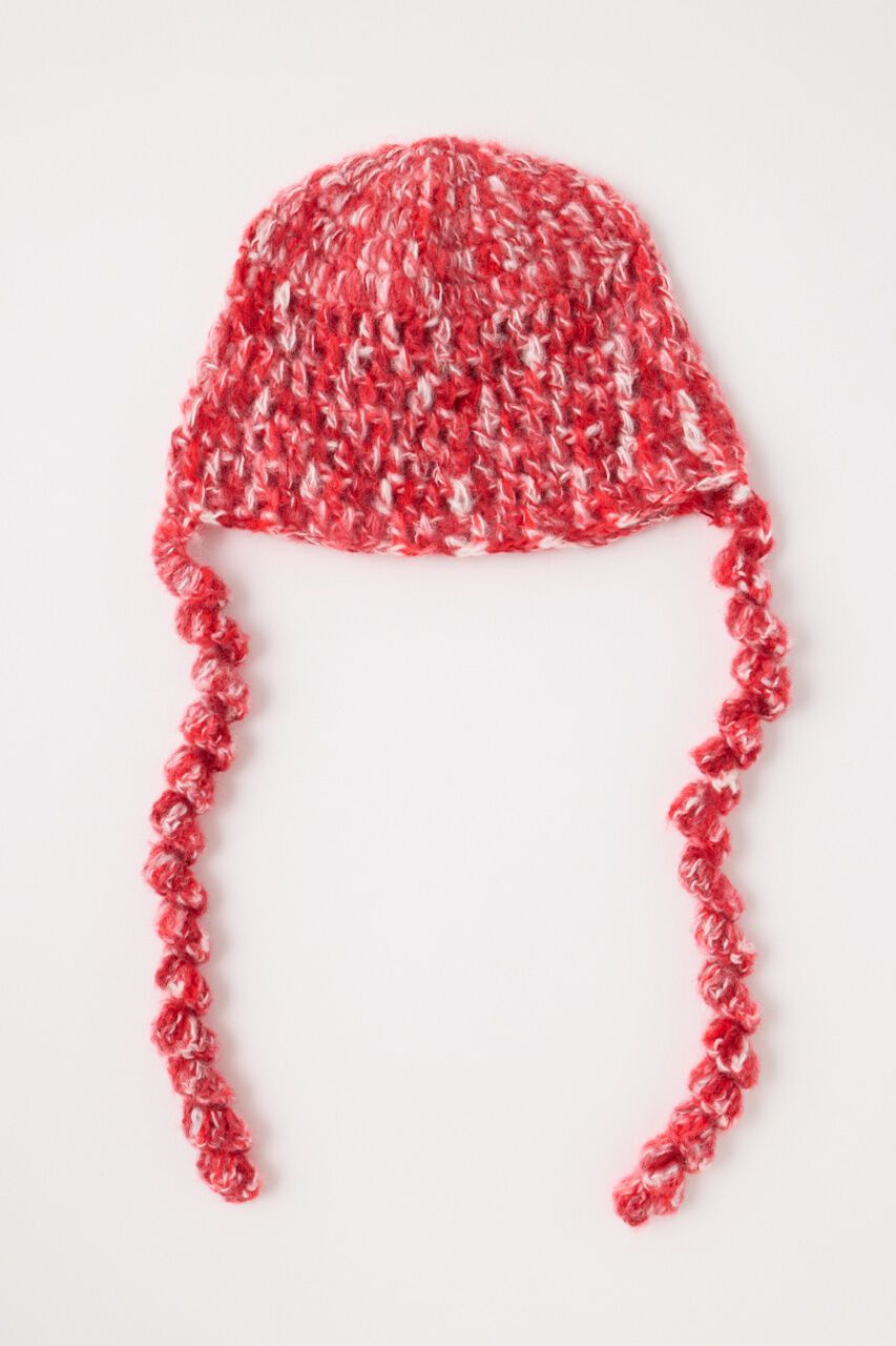 MOUSSY「FLUFFY CROCHET HEAD キャップ」|その他|RED