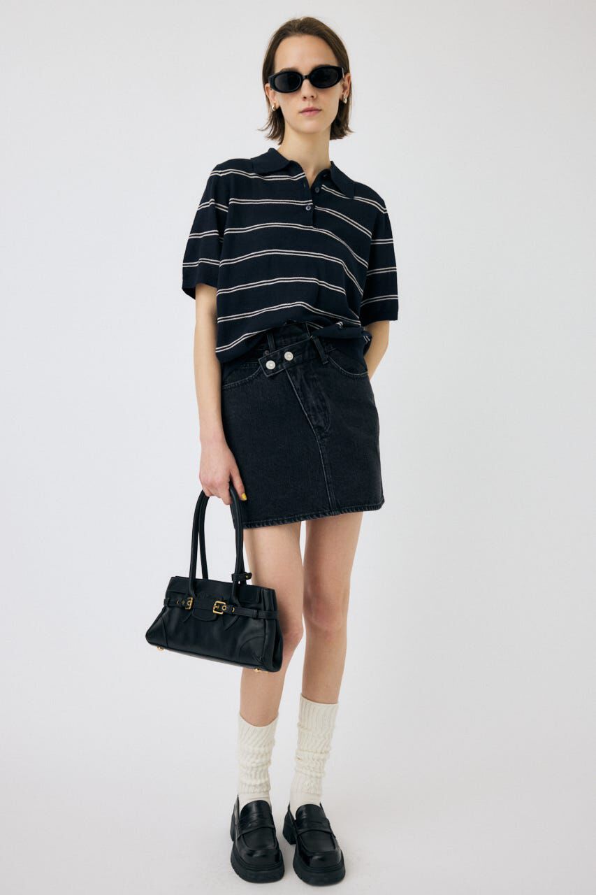 MOUSSY「MESH KNIT LOOSE ポロ」|ニット・セーター|