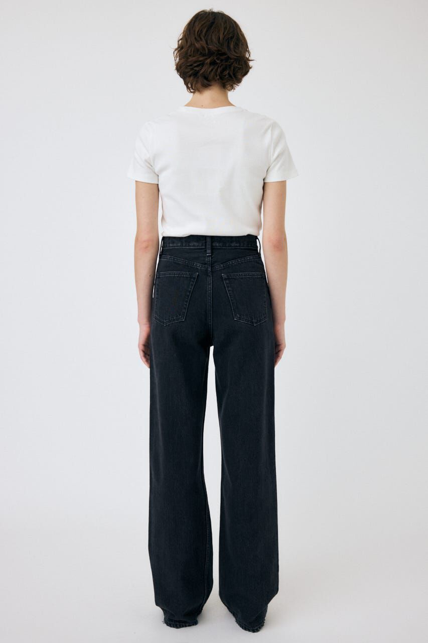 MOUSSY「HIGH WAIST BLACK STRAIGHT」|デニム|