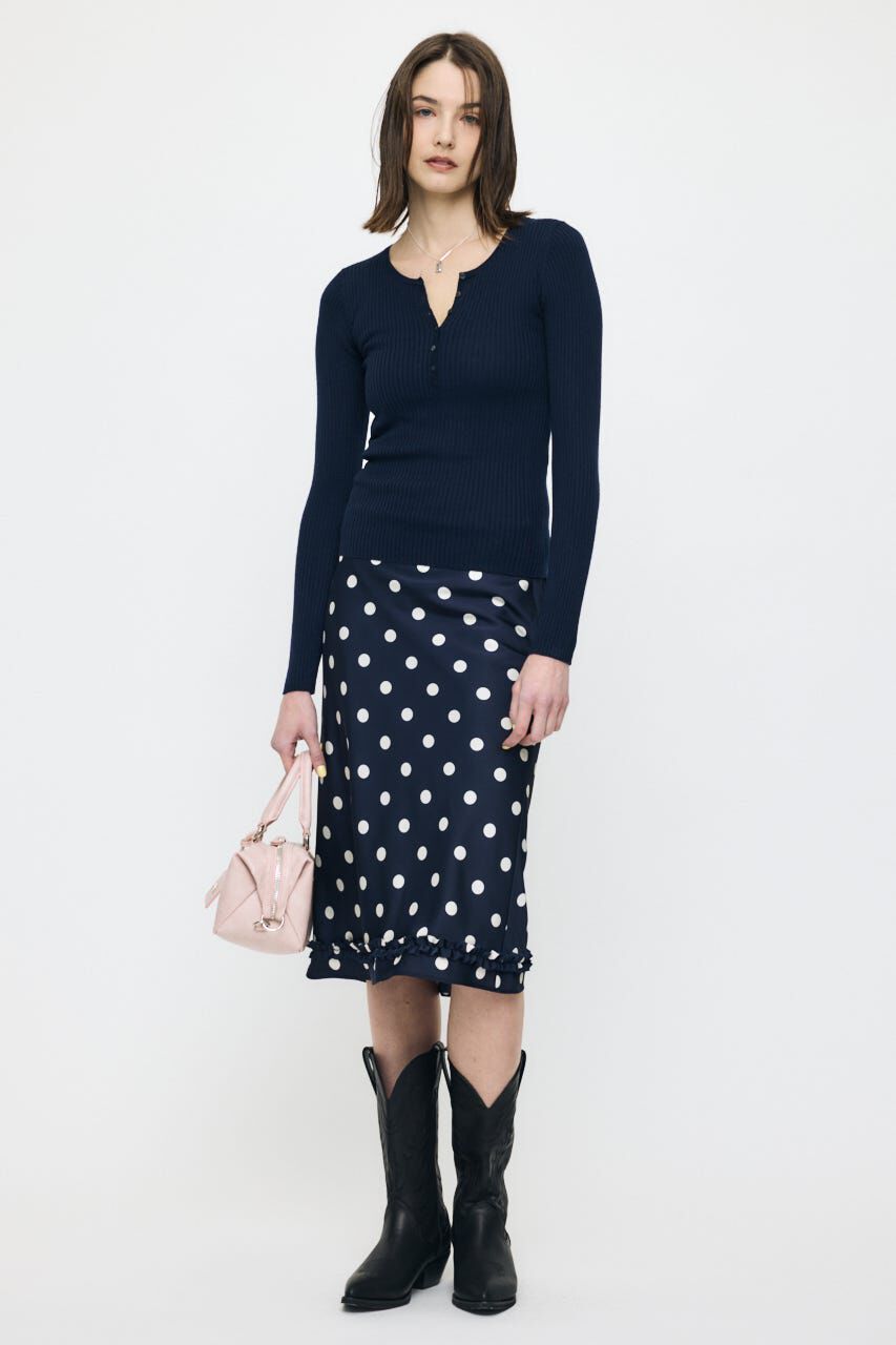 MOUSSY「SILK MIX HENRY NECK トップス」|ニット・セーター|