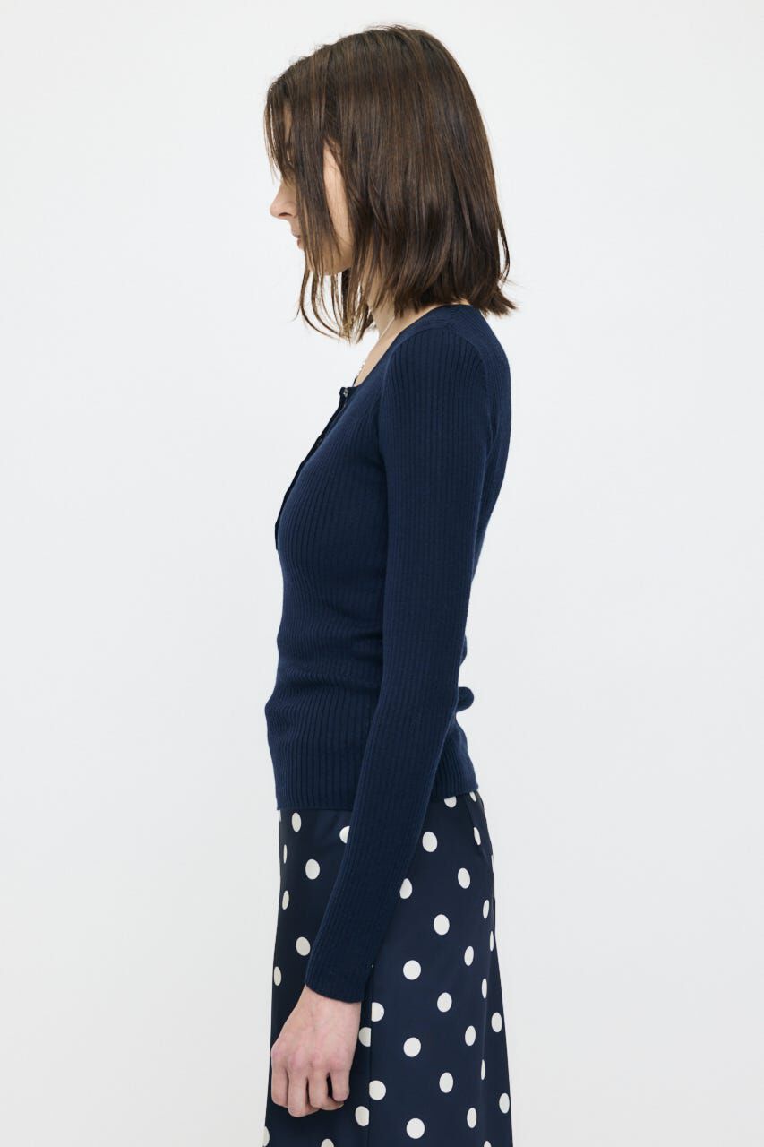 MOUSSY「SILK MIX HENRY NECK トップス」|ニット・セーター|