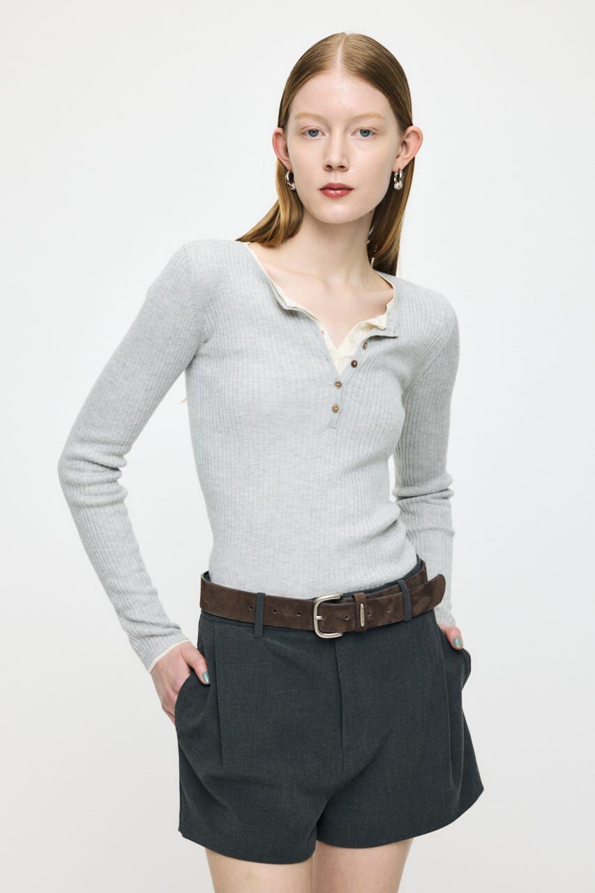 MOUSSY「SILK MIX HENRY NECK トップス」|ニット・セーター|