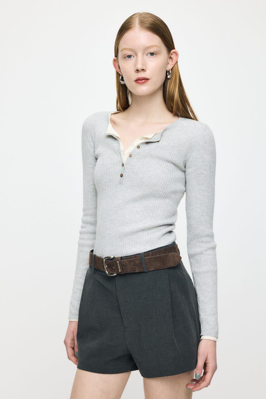 MOUSSY「SILK MIX HENRY NECK トップス」|ニット・セーター|