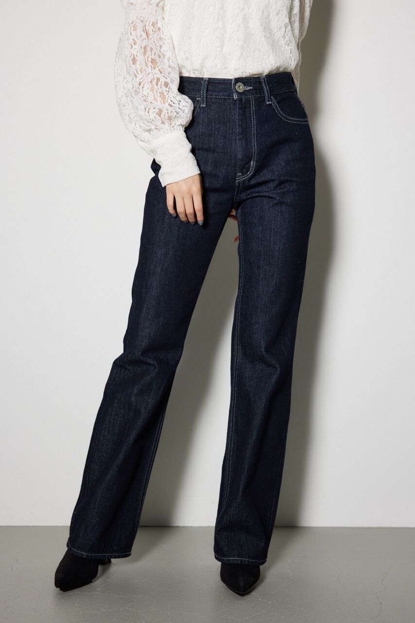 rienda「ShapelyMakeジャストウエストデニムパンツ」|デニム|