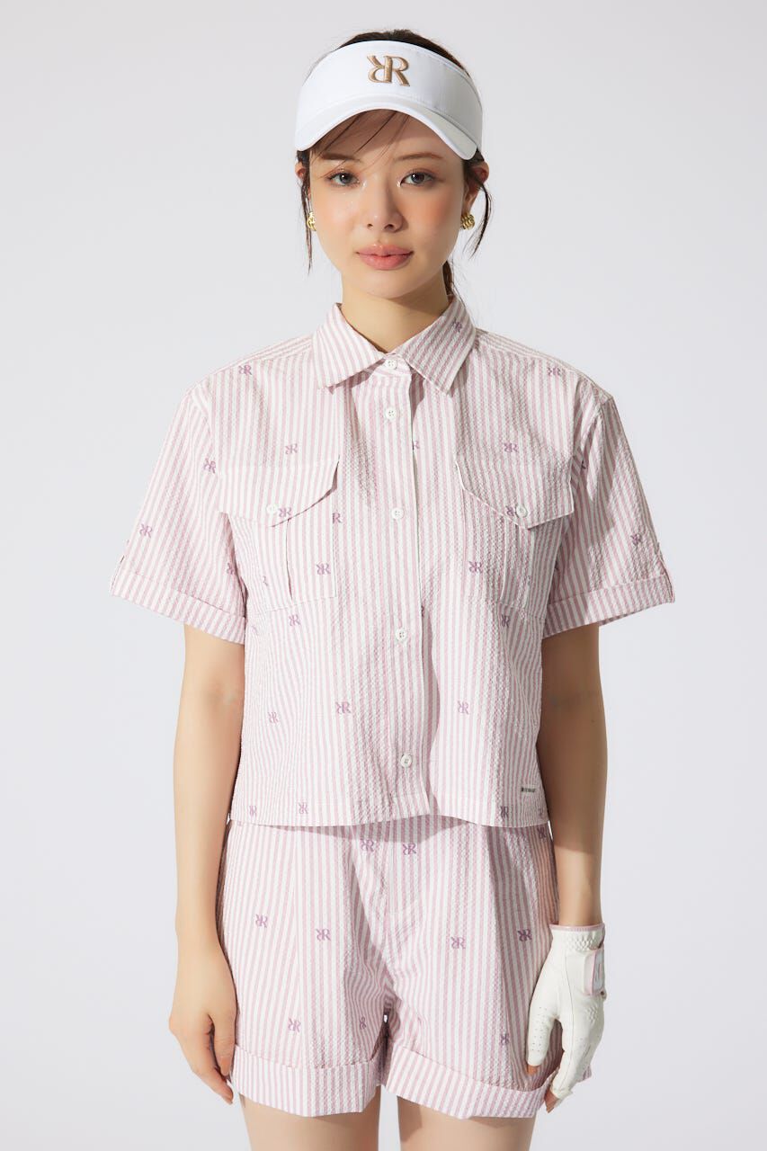 rienda「オリジナルロゴオープンカラーシャツ」|シャツ・ブラウス|