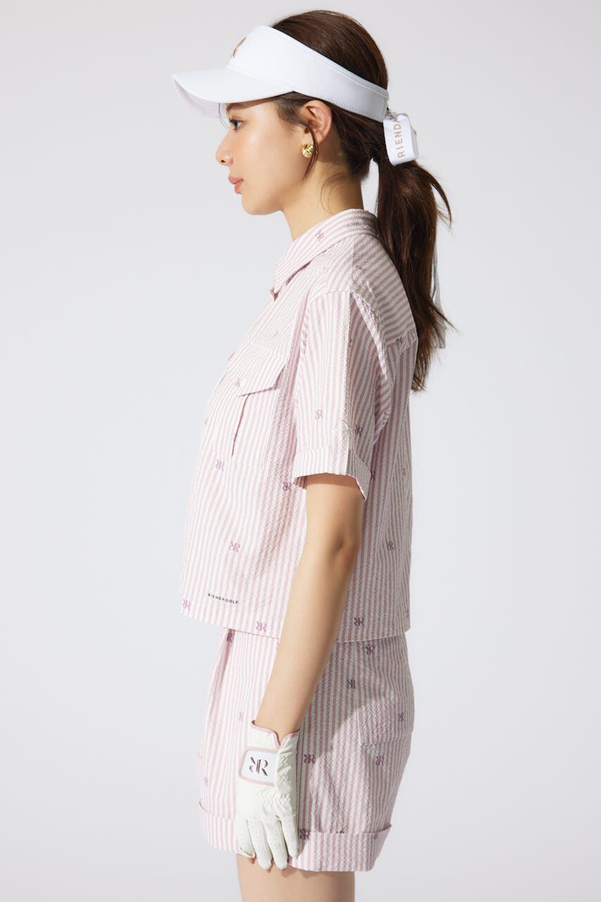 rienda「オリジナルロゴオープンカラーシャツ」|シャツ・ブラウス|