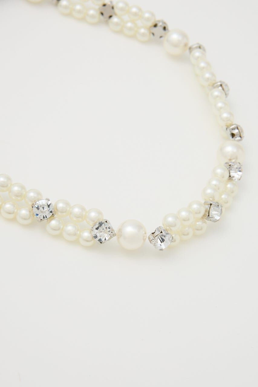 rienda「リボン付きフェイクパールチョーカー」|ネックレス|