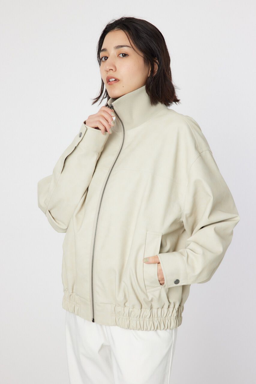 RODEO CROWNS「ヴィンテージFレザーハイネックリブブルゾン」|ブルゾン・スタジャン|