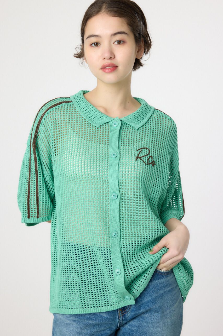 RODEO CROWNS「透かし編ラインカーディガン」|カーディガン|