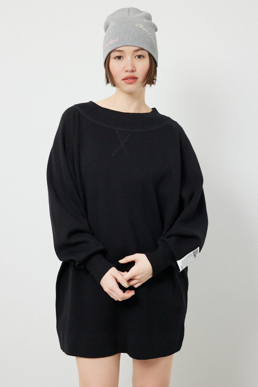 RODEO CROWNS「スウェットライクオフショルニットワンピース」|ワンピース|BLK