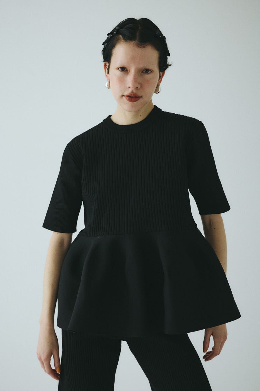 HeRIN.CYE「Flare hem knit tops」|ニット・セーター|BLK