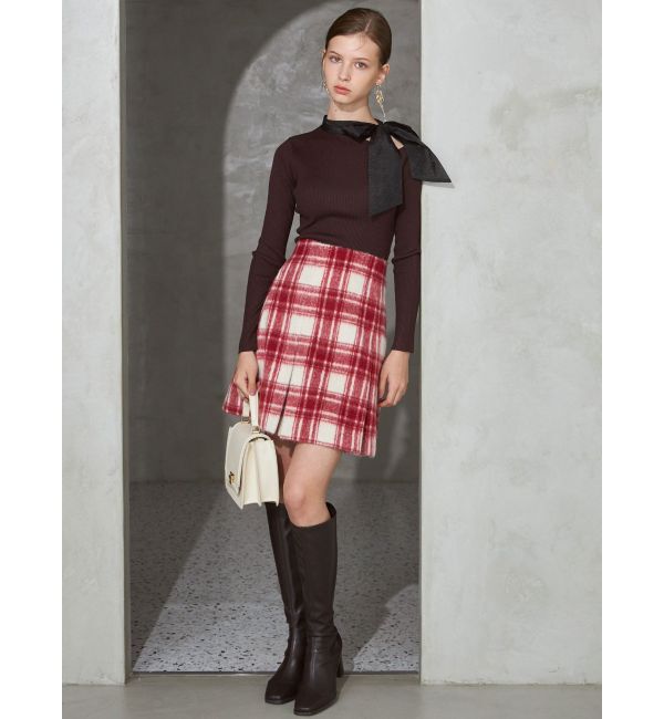 MERCURYDUO「シャギーチェックボックスプリーツミニスカパン」|その他|