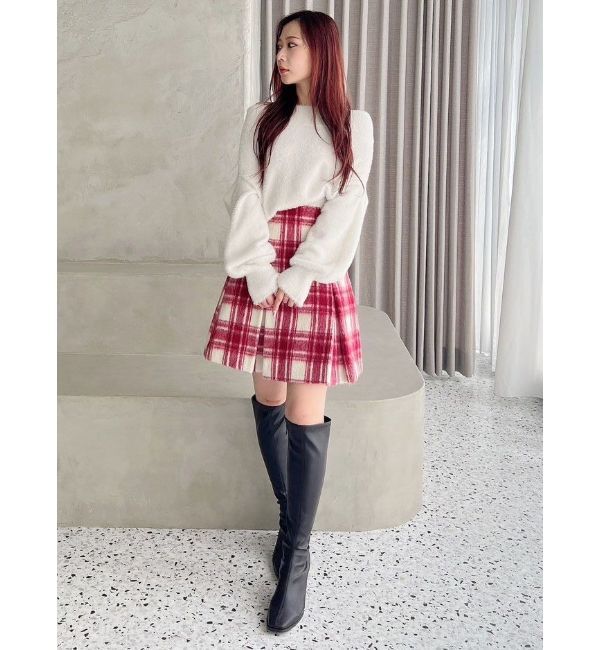 MERCURYDUO「シャギーチェックボックスプリーツミニスカパン」|その他|