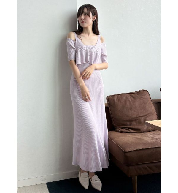 MERCURYDUO「オフショル2WAYペプラムニットワンピース」|ワンピース|