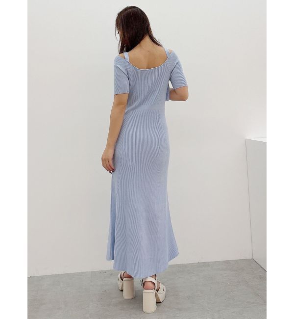 MERCURYDUO「オフショル2WAYペプラムニットワンピース」|ワンピース|