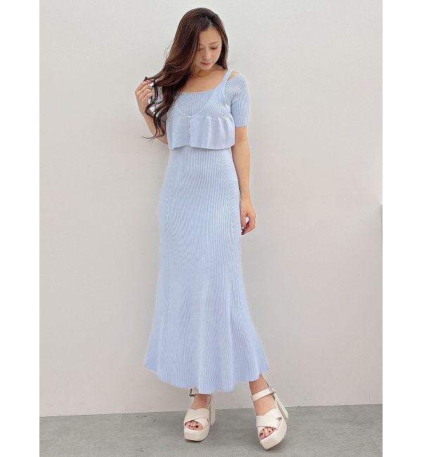 MERCURYDUO「オフショル2WAYペプラムニットワンピース」|ワンピース|