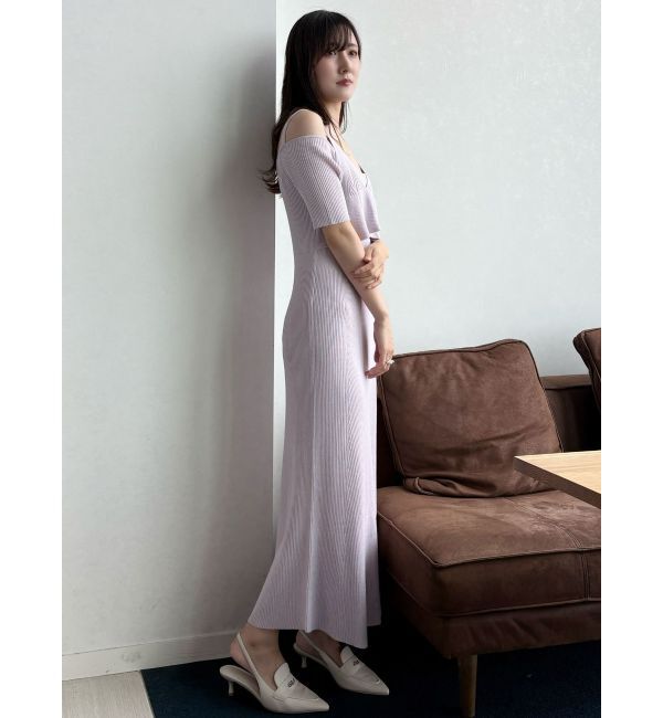 MERCURYDUO「オフショル2WAYペプラムニットワンピース」|ワンピース|