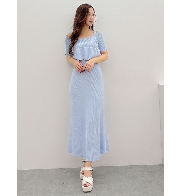MERCURYDUO「オフショル2WAYペプラムニットワンピース」|ワンピース|