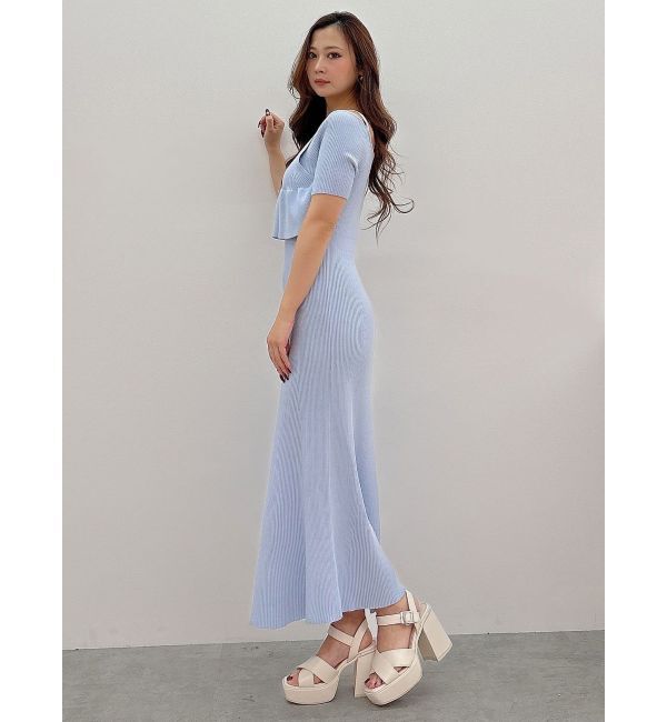 MERCURYDUO「オフショル2WAYペプラムニットワンピース」|ワンピース|