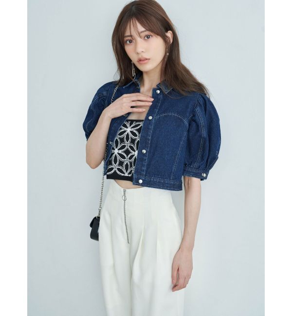 MERCURYDUO「パフスリーブデニムジャケット」|デニムジャケット|