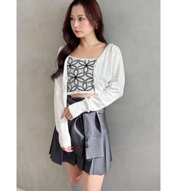 MERCURYDUO「ツイストプリーツミニスカパン」|スカート|