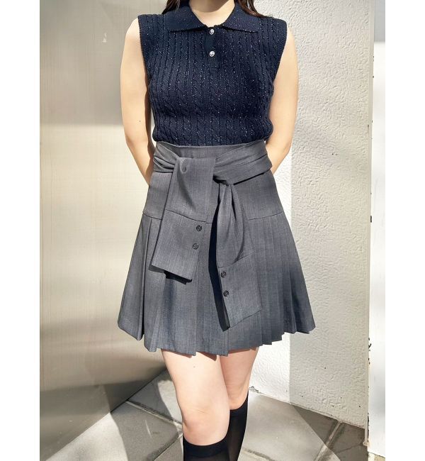 MERCURYDUO「ツイストプリーツミニスカパン」|スカート|