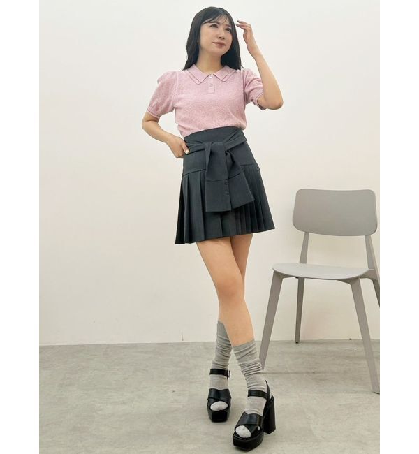 MERCURYDUO「ツイストプリーツミニスカパン」|スカート|