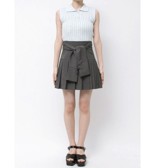 MERCURYDUO「ツイストプリーツミニスカパン」|スカート|