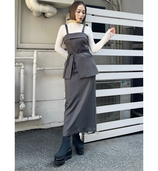 MURUA「パウダーツイルナロースカート」|スカート|