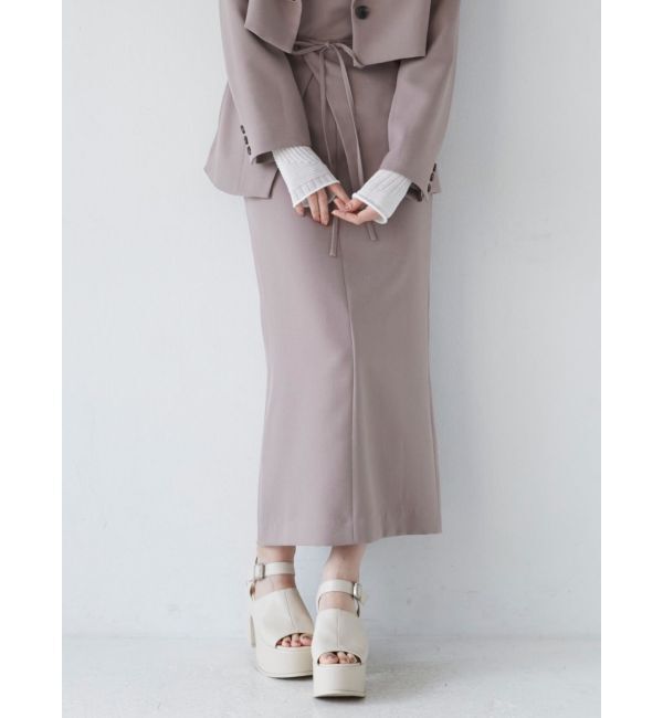 MURUA「パウダーツイルナロースカート」|スカート|モカ