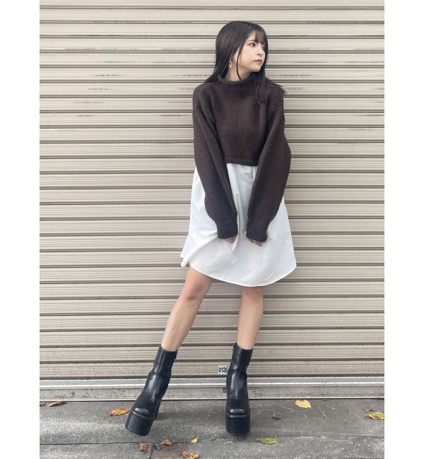 MURUA「スタンドネックニットドッキングワンピース」|ワンピース|