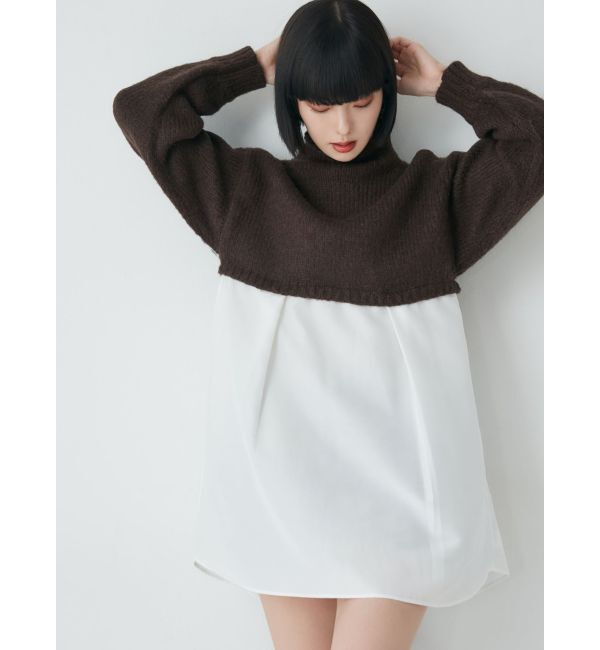 MURUA「スタンドネックニットドッキングワンピース」|ワンピース|