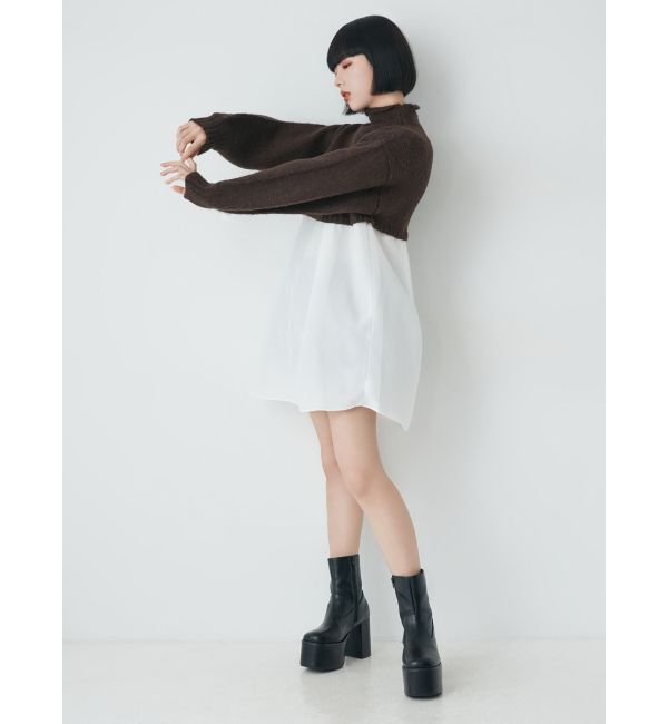 MURUA「スタンドネックニットドッキングワンピース」|ワンピース|