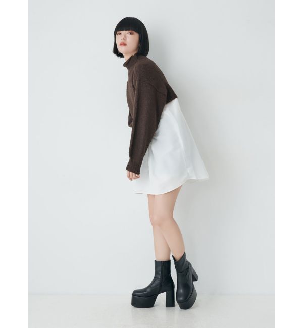 MURUA「スタンドネックニットドッキングワンピース」|ワンピース|