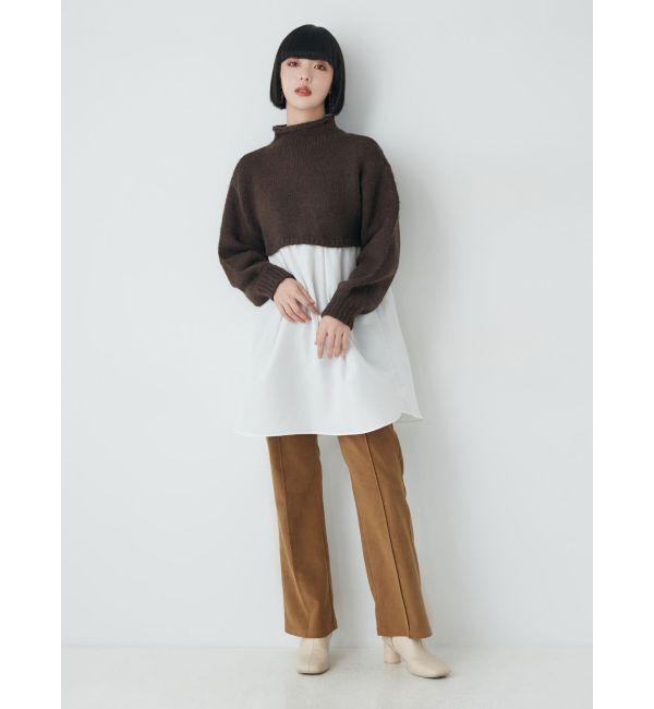 MURUA「スタンドネックニットドッキングワンピース」|ワンピース|